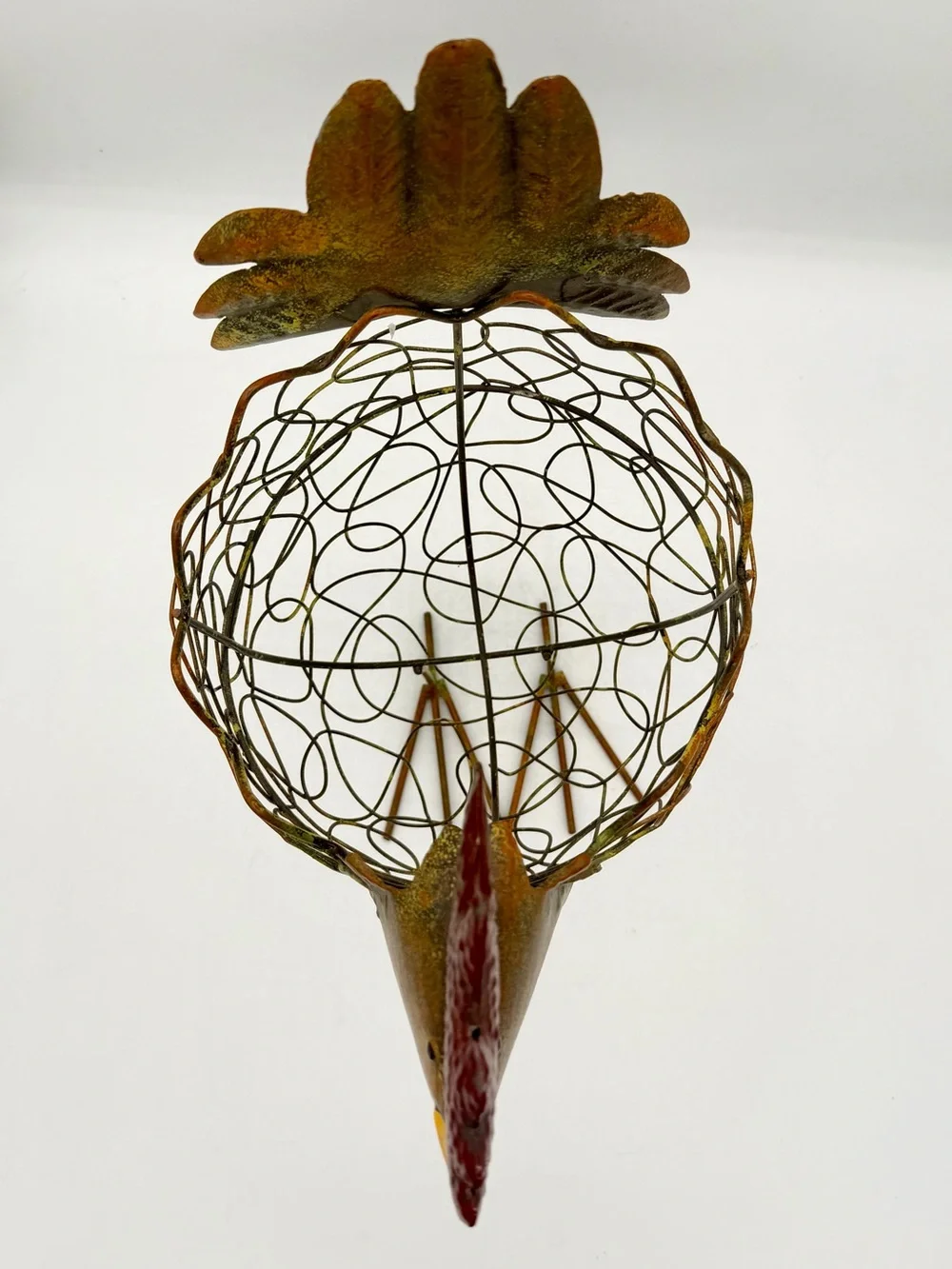 Rustic Metal Rooster Chicken Wire Basket Farmhouse Egg Basket Country Decor